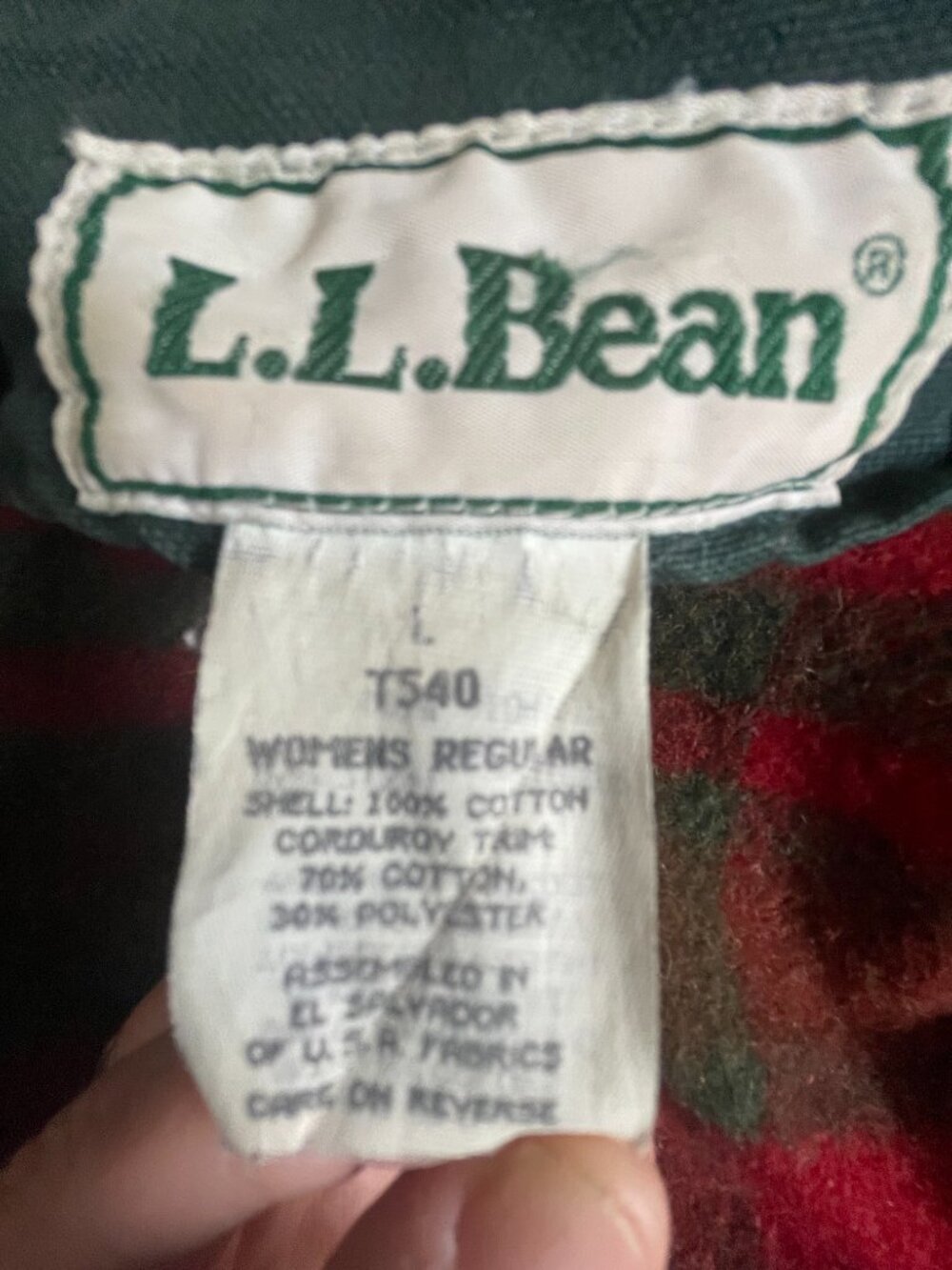 Vintage L.L. Bean Wool Plaid Lined Barn Coat Large Green - Picture 8 of 14